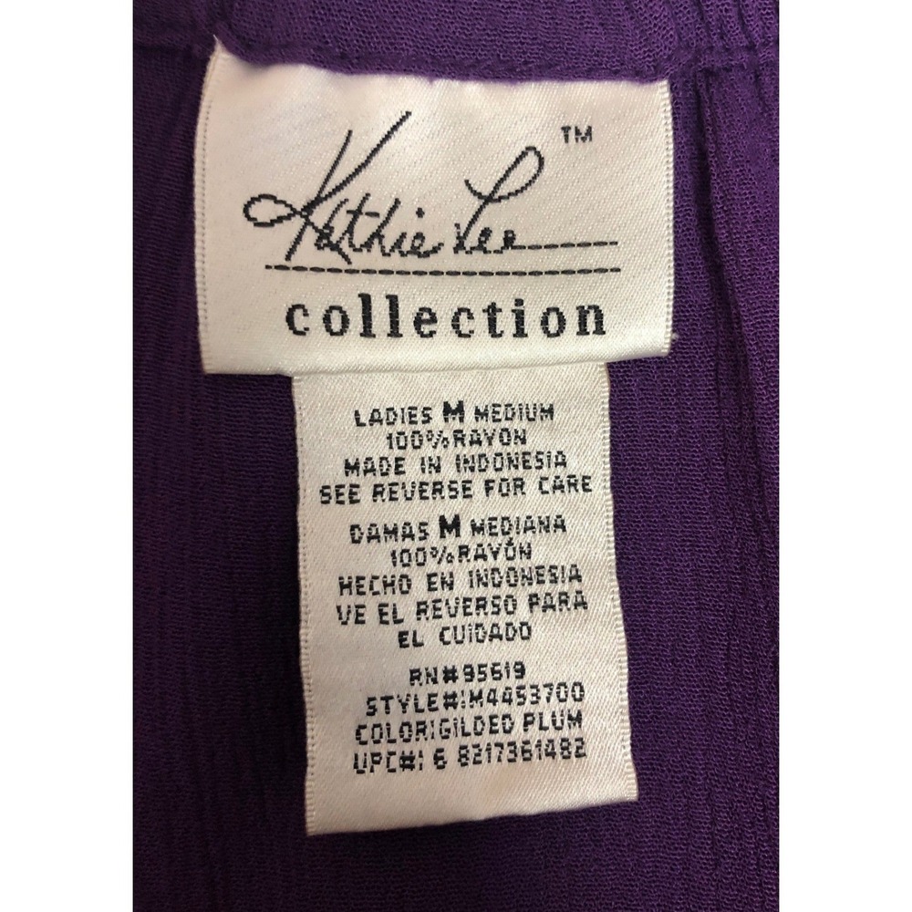 Kathie Lee Collection Womens Purple Rayon Maxi Skirt Set Side Tie Top Size M - Picture 5 of 11